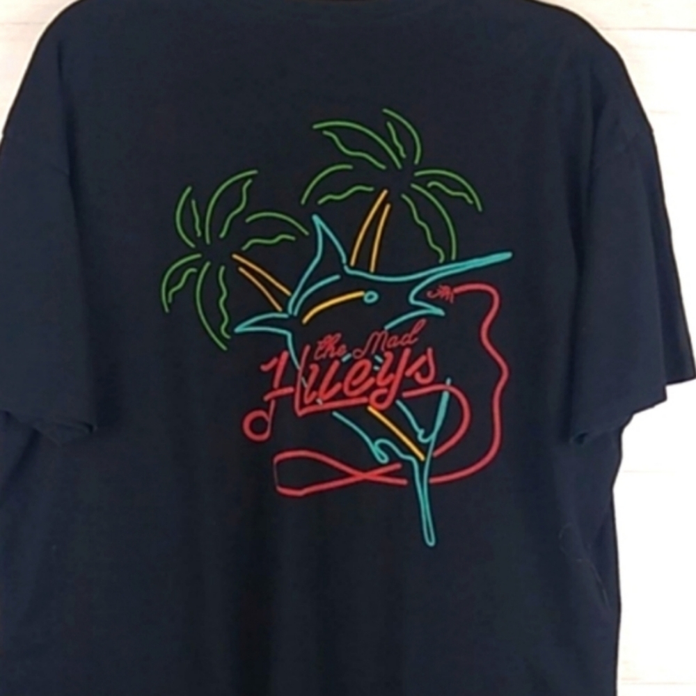 Mad Huey's Black With Neon Palms & Swordfish XXL